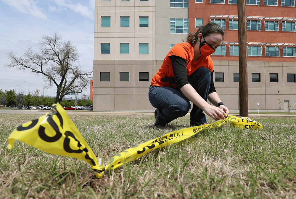 Sara Sapsford works in a forensic sciences facility at the Oklahoma State University Center for Health Sciences