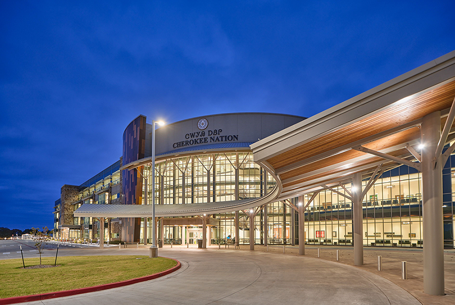 Cherokee Nation Outpatient Care Center Main Entrance.
