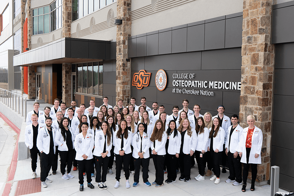 First year group picture in front of building