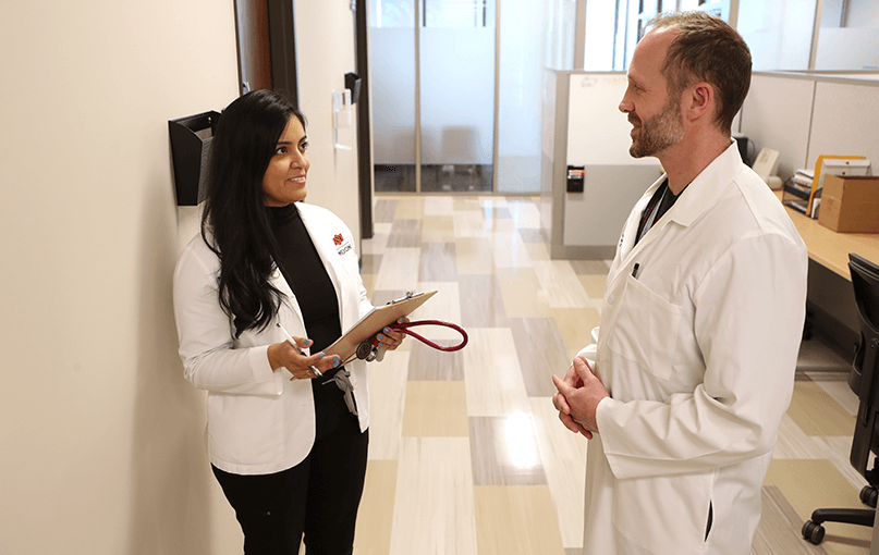 The 2024 Student Doctor of the Year, medical student Paul Delgado, during her rotation at the Cherokee Nation Outpatient Health Center in Tahlequah, Oklahoma.