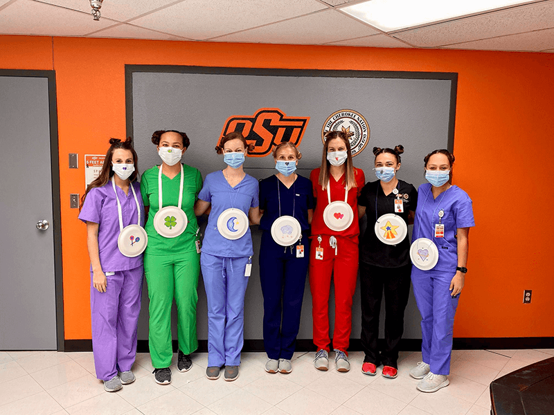 First-year students in Tahlequah dress up for Halloween.
