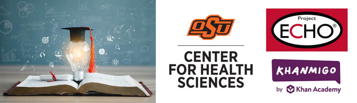 OSU Center for Health Sciences and Project ECHO Offical Logo with Khanmigo Offical Logo