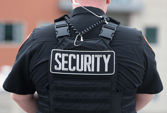 Security officer Levi Guinard looks over campus at the OSU Center for Health Sciences