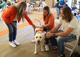 Pete's Pet Posse member Hoss greets visitors